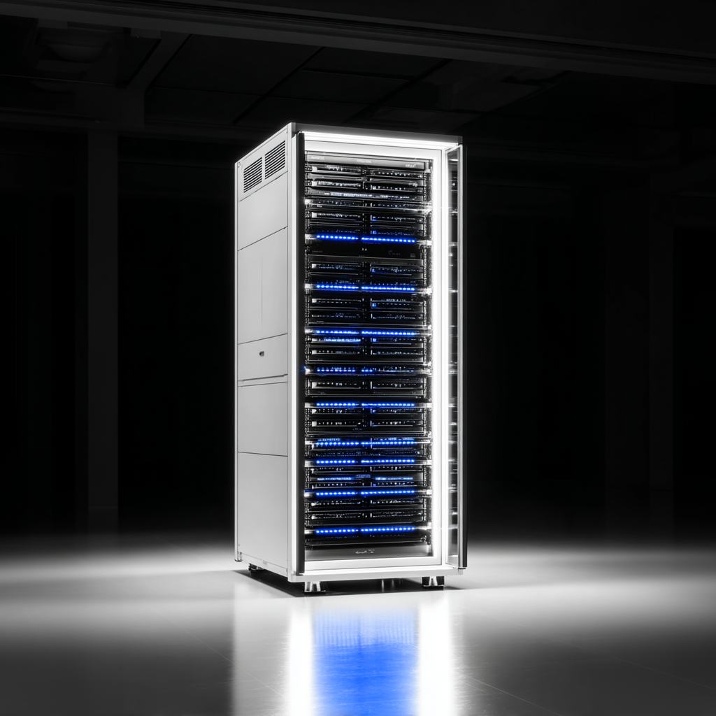 Secure server rack in a dark data center
